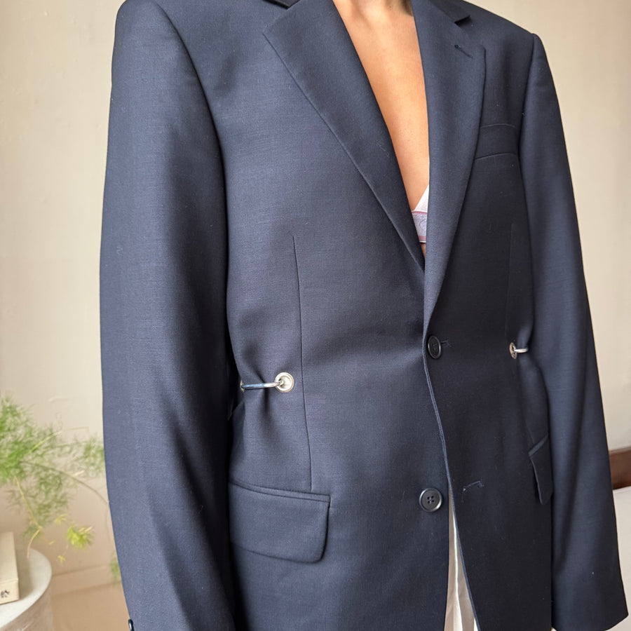 STRUCTURED BLUE HARDWARE FRONT BLAZER