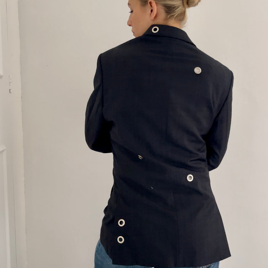 NAVY EYELET BLAZER