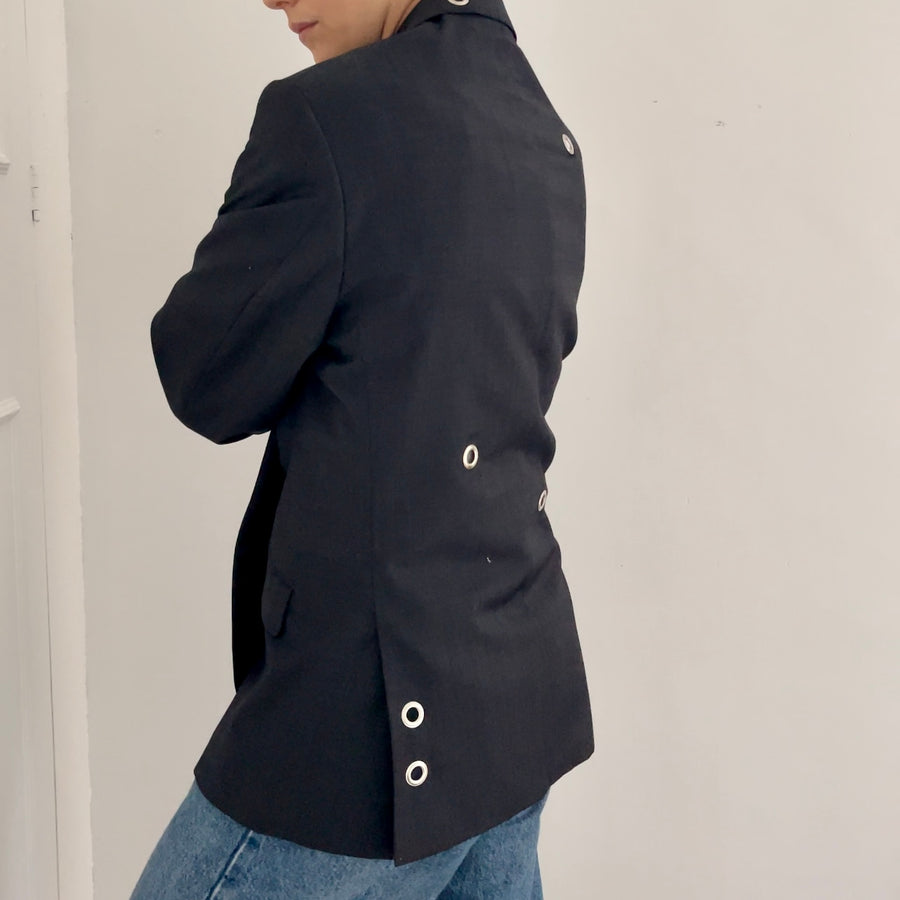 NAVY EYELET BLAZER