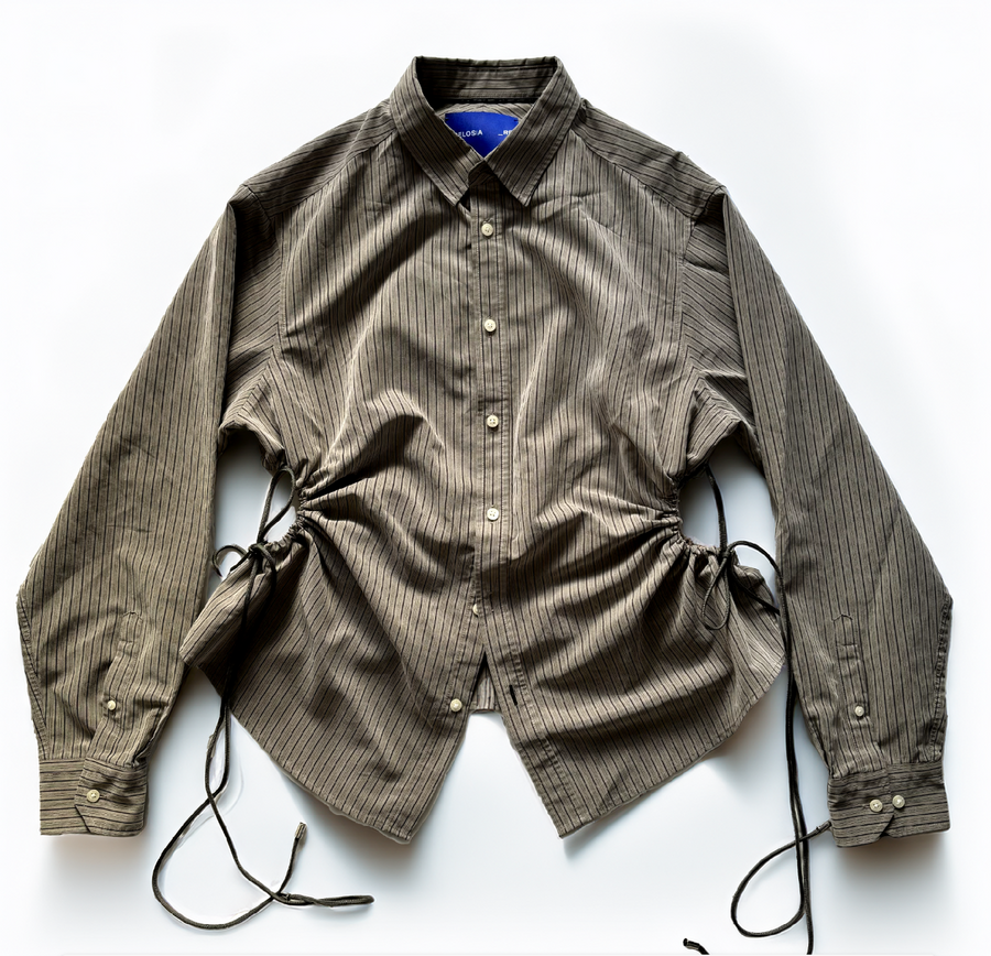 BROWN STRIPE CINCH SHIRT