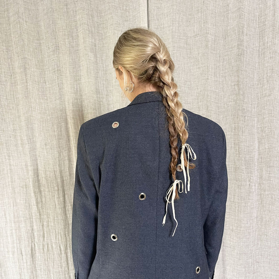 BLUE EYELET SUIT