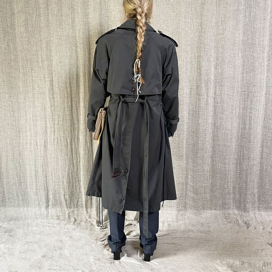 GREY CINCH TRENCH COAT