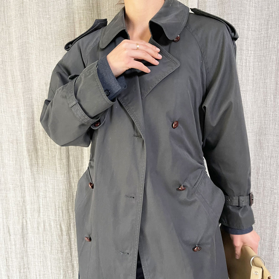 GREY CINCH TRENCH COAT