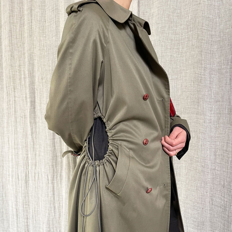 KHAKI CINCH TRENCH COAT