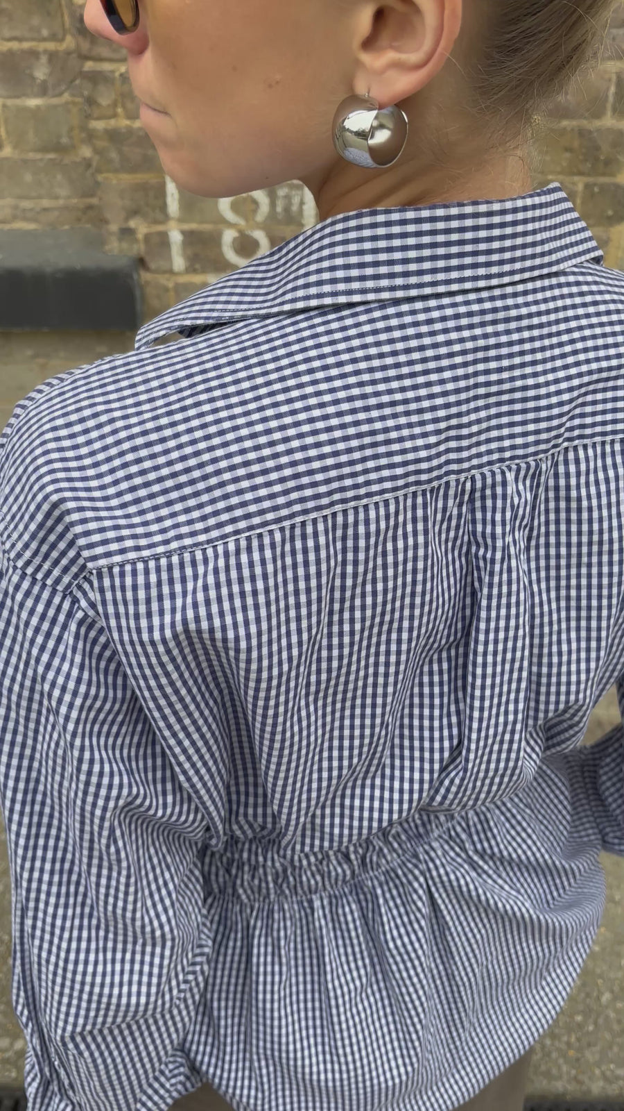GINGHAM ELASTIC SHIRT
