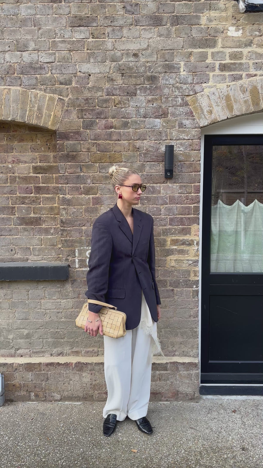 NAVY HARDWARE BACK BLAZER