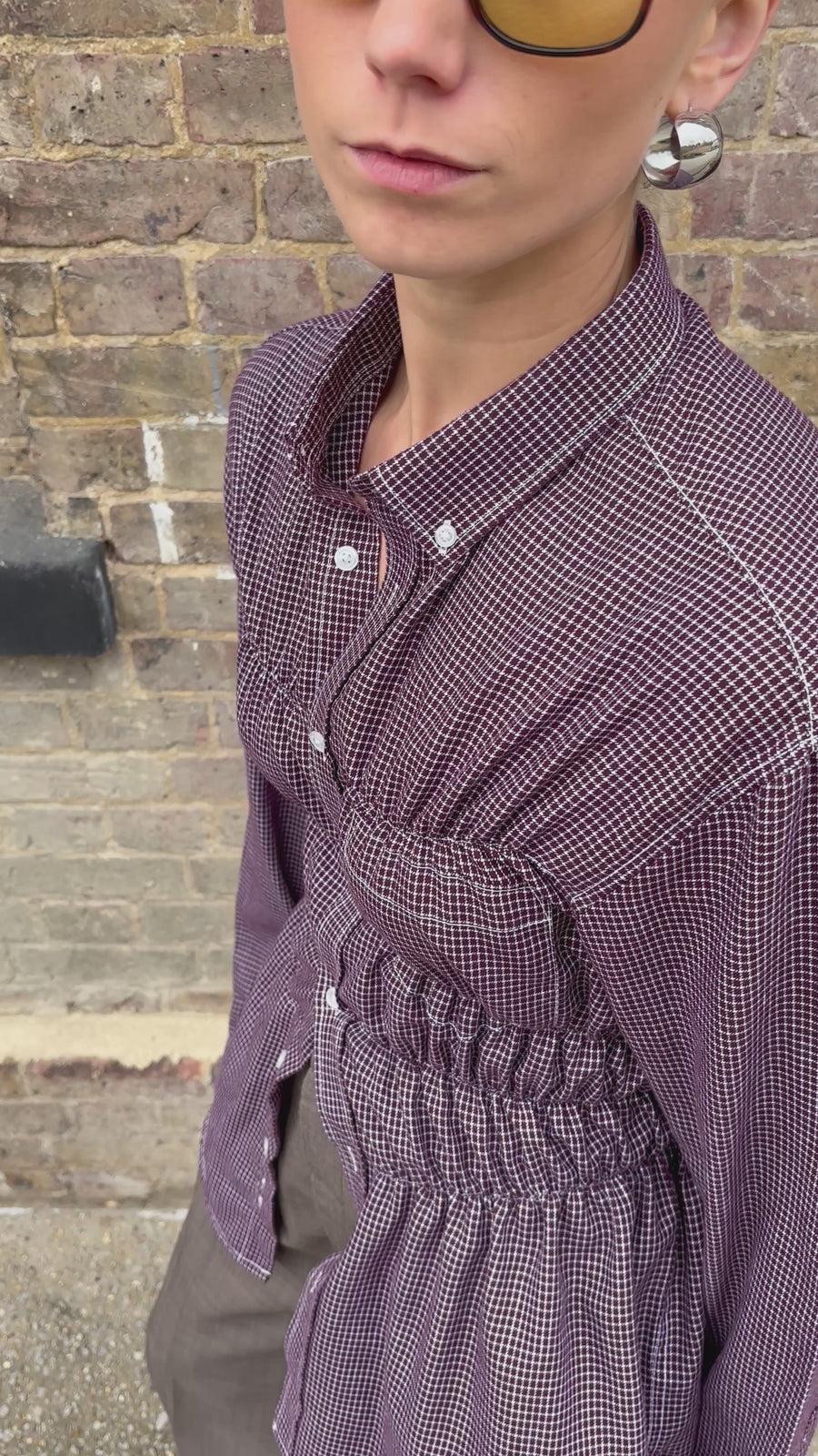 BURGUNDY ELASTIC SHIRT