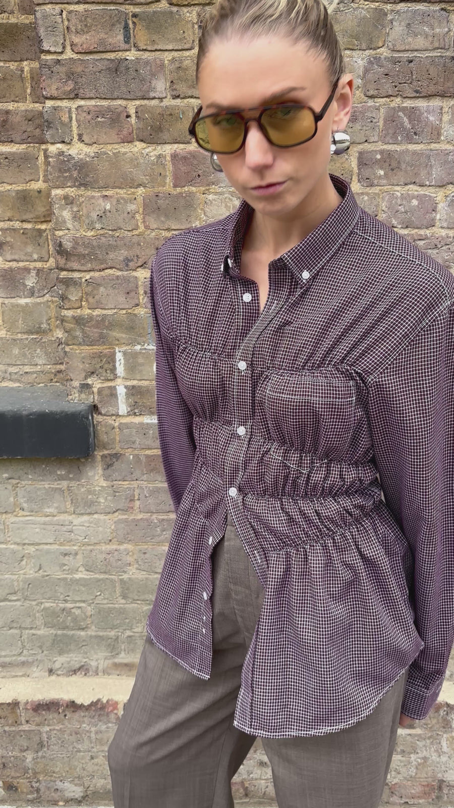 BURGUNDY ELASTIC SHIRT