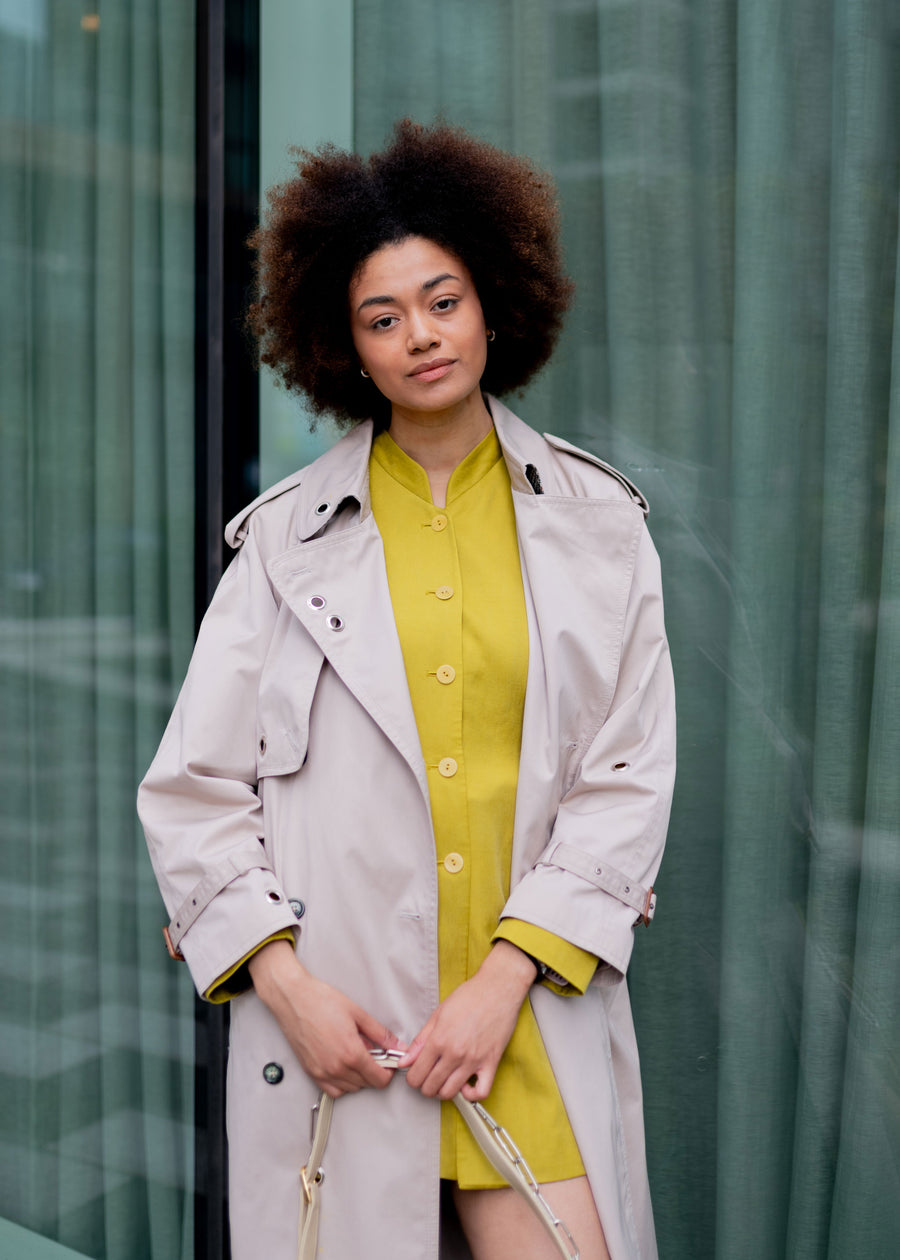 BEIGE EYELET TRENCHCOAT